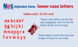 Addon only: Lower Case Letters for use with Nixon Education Alphabet Mats