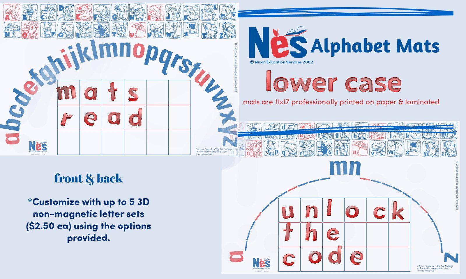Nixon Education Services Lower Case Alphabet Mats